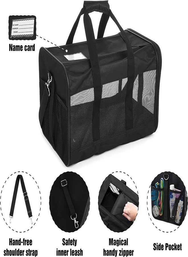 KIKA Pets SPRINGFRAME Carrier Dog Carrier Soft Sided Pet Travel Carrier for Cats, Small Dogs, Kittens or Puppies, Collapsible, Durable, Airline Approved, Travel Friendly Black (L) - Image 5